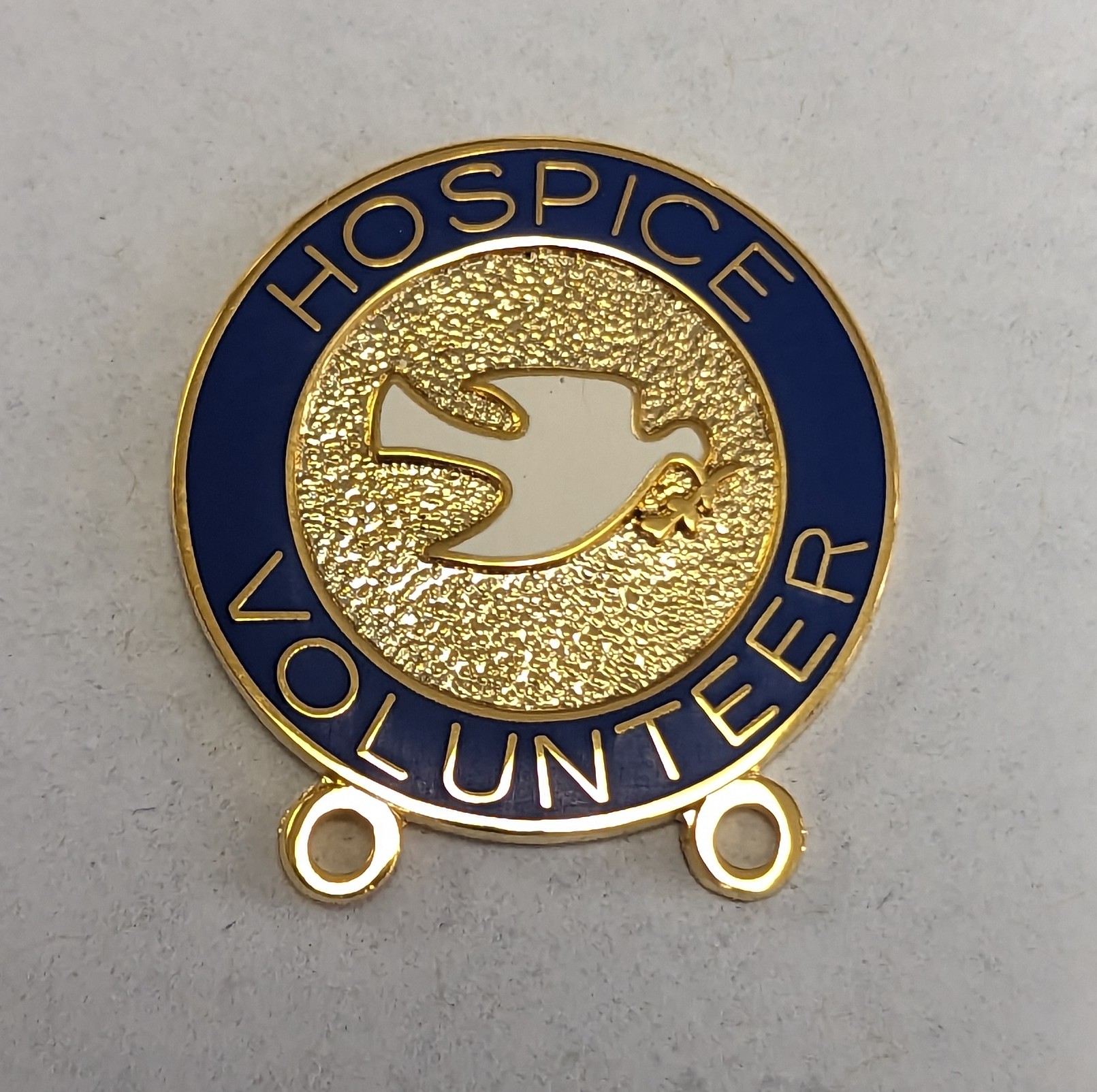 Stock Hospice Lapel Pin – Dove Design #162 - With Bottom Loops